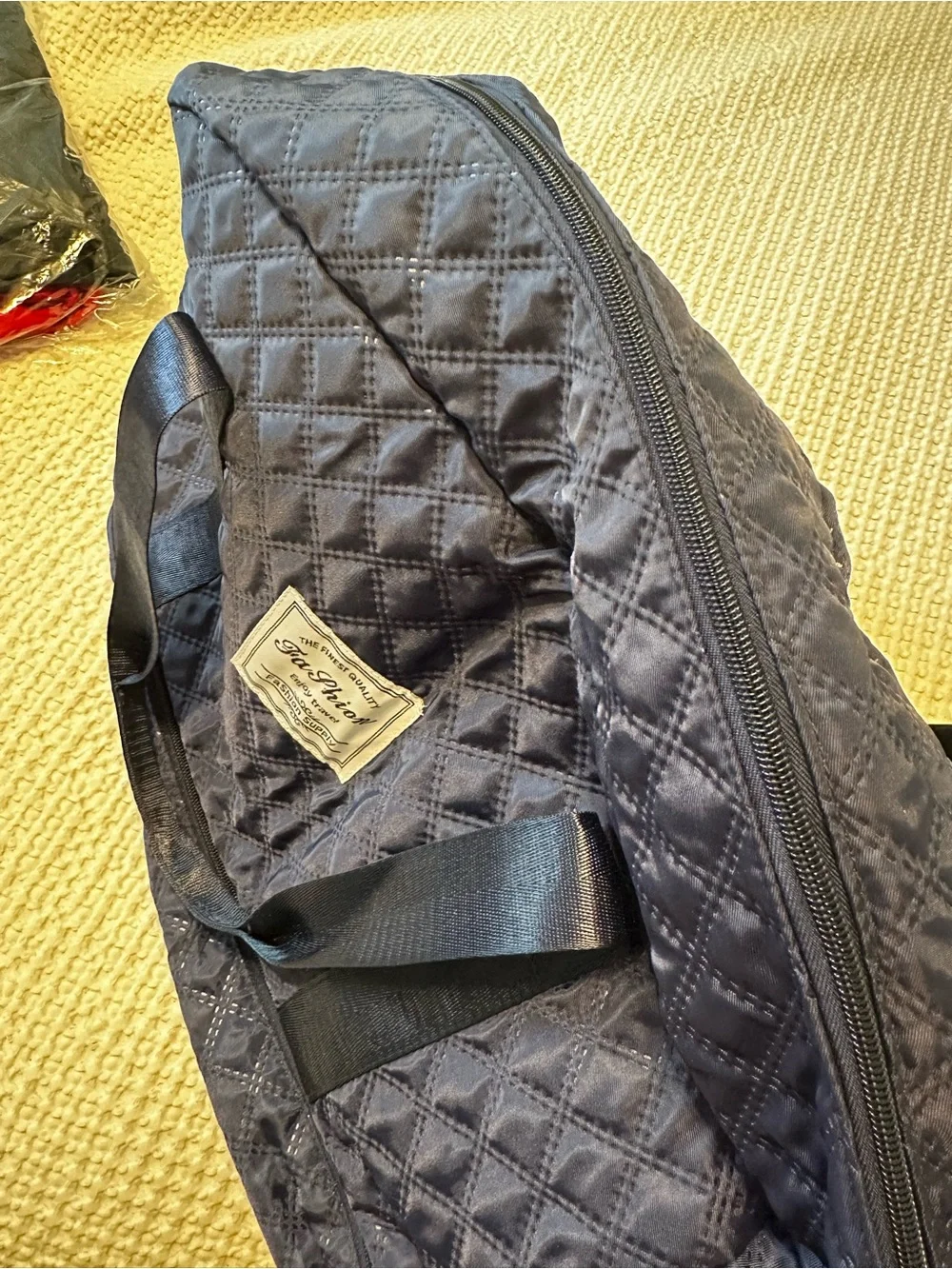 Quilted Navy Fashion Travel Duffel Bag - with multiple zippered compartments New